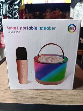 K52 Smart Portable Karaoke Speaker with Wireless Microphone and RGB Lights
